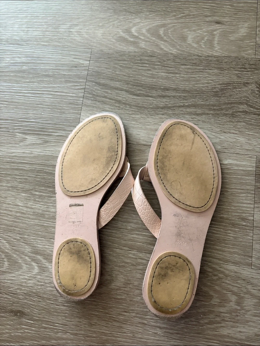 Tory Burch Blush Pink Leather Thong Sandals